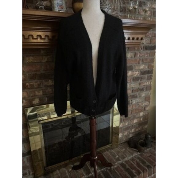 Penbrooke Lane Black Mohair Cardigan Size Medium - Picture 1 of 6